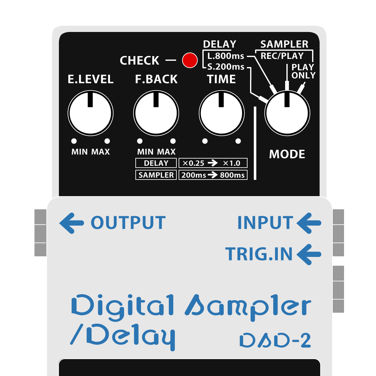 BOSS DSD-2 Digital Sampler Delay デジタルサンプラー・ディレイイラスト