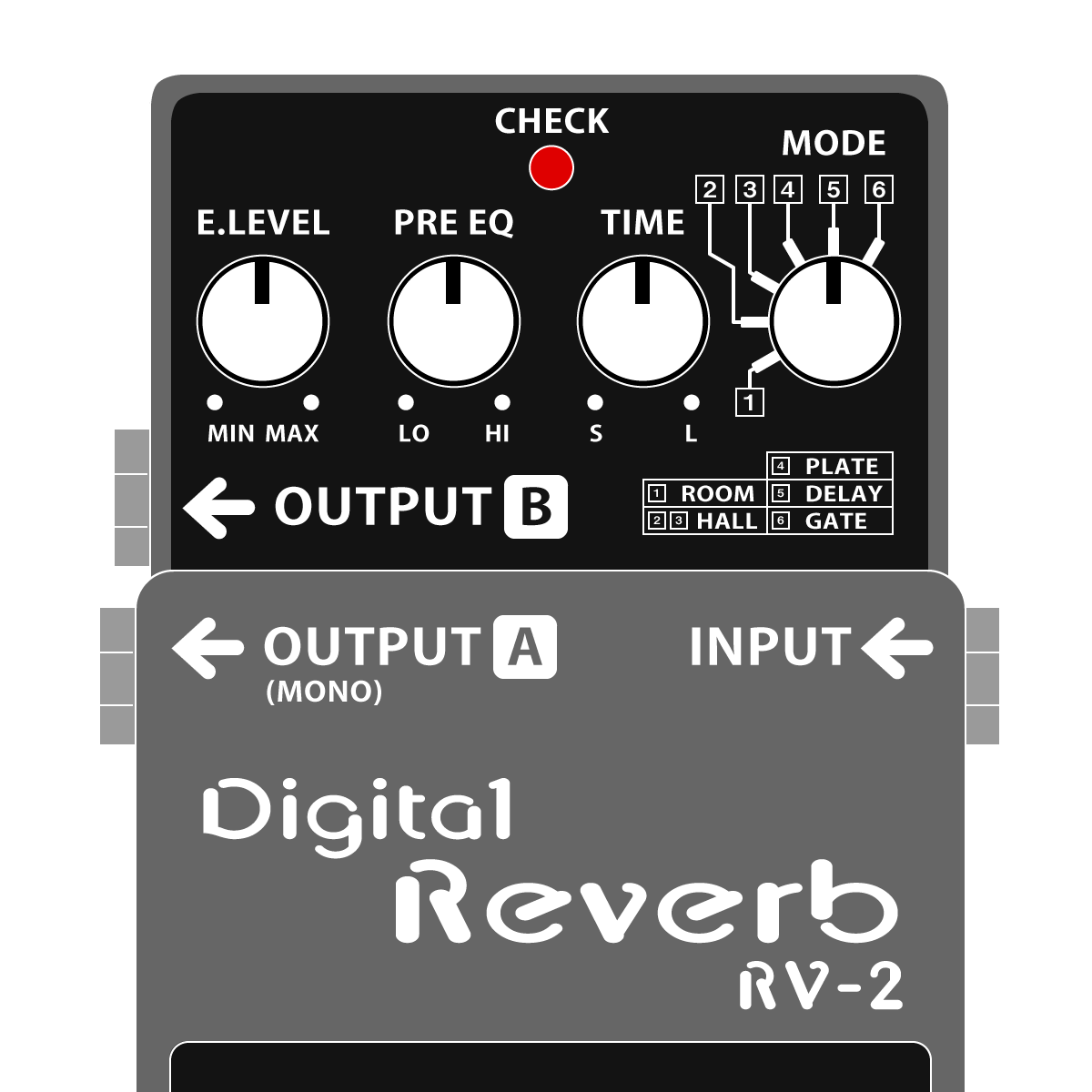 BOSS RV-2 Digital Reverb デジタルリバーブイラスト